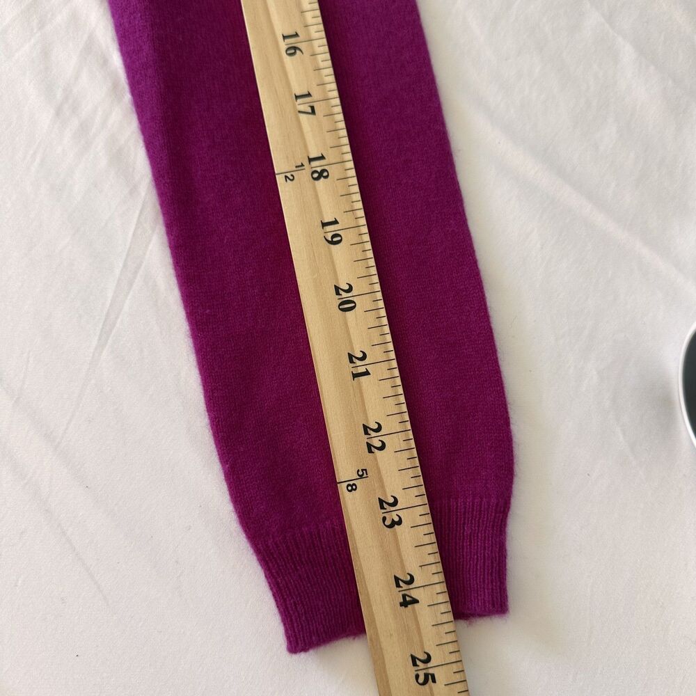 Prive Cashmere Sweater Women Small Viloet Fuchsia Shawl Collar Luxury Knit - Picture 7 of 7